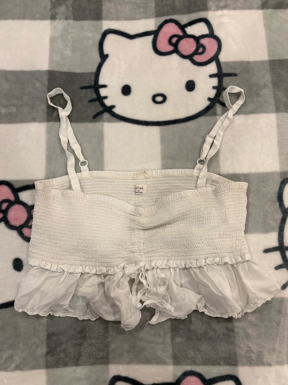 Wilfred White Smocked Ruffle Cami Tank Top